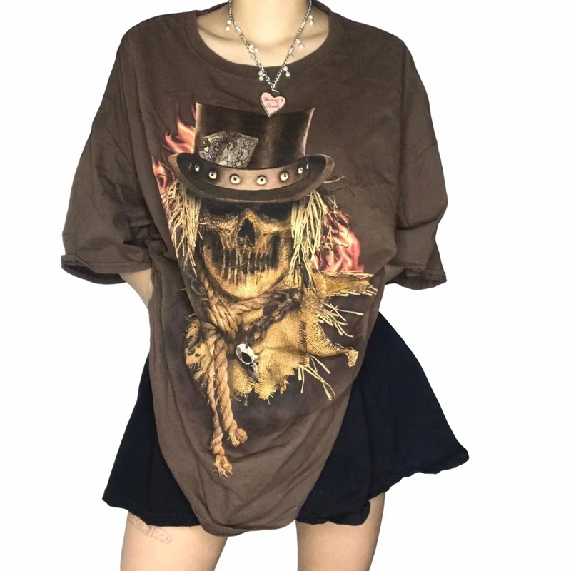 Женская футболка Harajuku Grunge, винтажные футболки с коротким рукавом в стиле ретро, эстетичные Y2K пуловеры, топы, одежда на Хэллоуин
Женская футболка Harajuku Grunge, винтажные футболки с коротким рукавом в стиле ретро, эстетичные Y2K пуловеры, топы, одежда на Хэллоуин