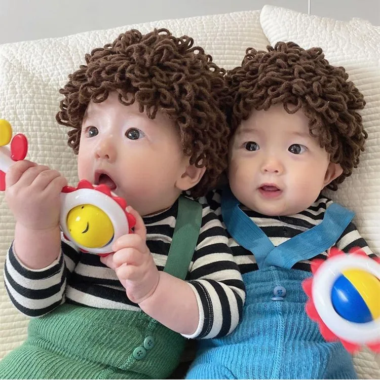 

Baby Photo Wig Children Explosive Head Wig Cute Short Curly Fan Head Newborn Growth Memorial Baby Studio Photo Props Accessories