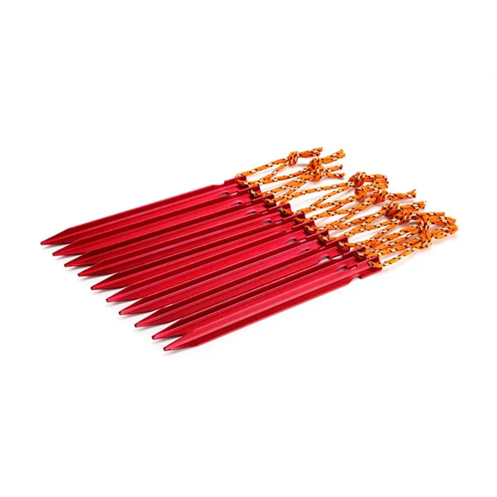 12pcs Outdoor Aluminum Alloy Tent Nails Ground Nails Camping Tent Nails Camping Accessories
12pcs Outdoor Aluminum Alloy Tent Nails Ground Nails Camping Tent Nails Camping Accessories