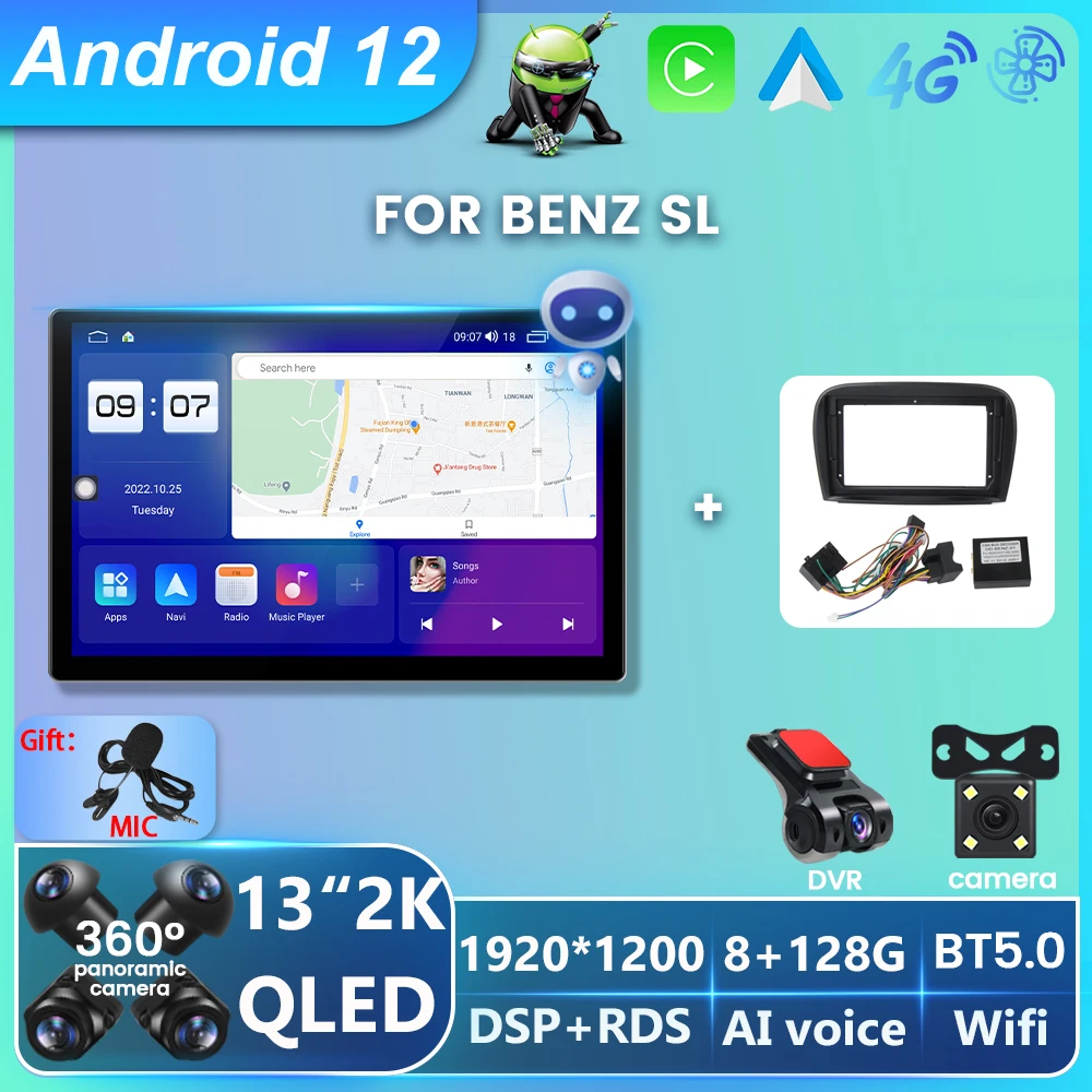 Автомобильный Универсальный Android 12, 13 дюймов, для Mercedes Benz SL R230 SL350 SL500 SL55 SL600 SL65 2001-2007, голосовой помощник AI для Carplay Auto GPS 2Din
Автомобильный Универсальный Android 12, 13 дюймов, для Mercedes Benz SL R230 SL350 SL500 SL55 SL600 SL65 2001-2007, голосовой помощник AI для Carplay Auto GPS 2Din