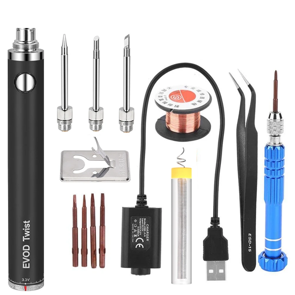 5V 15W Battery Powered Soldering Iron with USB Charge Soldering Iron Soldering Wireless Charging Solder Iron-Black
5V 15W Battery Powered Soldering Iron with USB Charge Soldering Iron Soldering Wireless Charging Solder Iron-Black