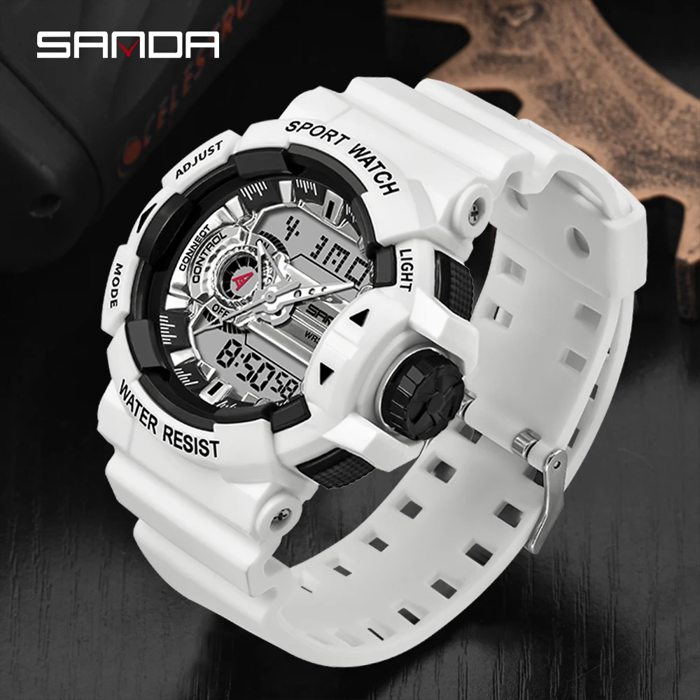 

2022 Fashon Sanda Brand 599 Sport Watches New Men Watch 3atm Waterproof Led Digital Military Male Sports Clock Relogio Masculino