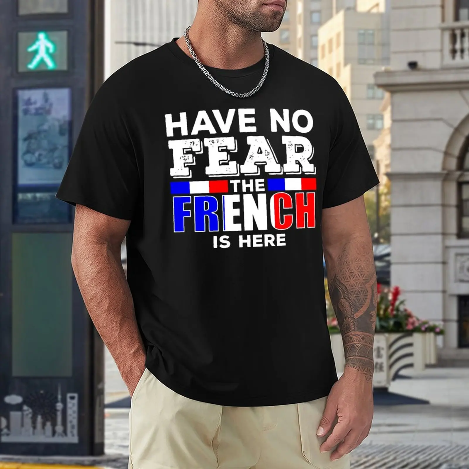 Have No Fear The French Is Here Crewneck T-shirt Campaign Tees Hipster Cool Leisure Eur Size
Have No Fear The French Is Here Crewneck T-shirt Campaign Tees Hipster Cool Leisure Eur Size