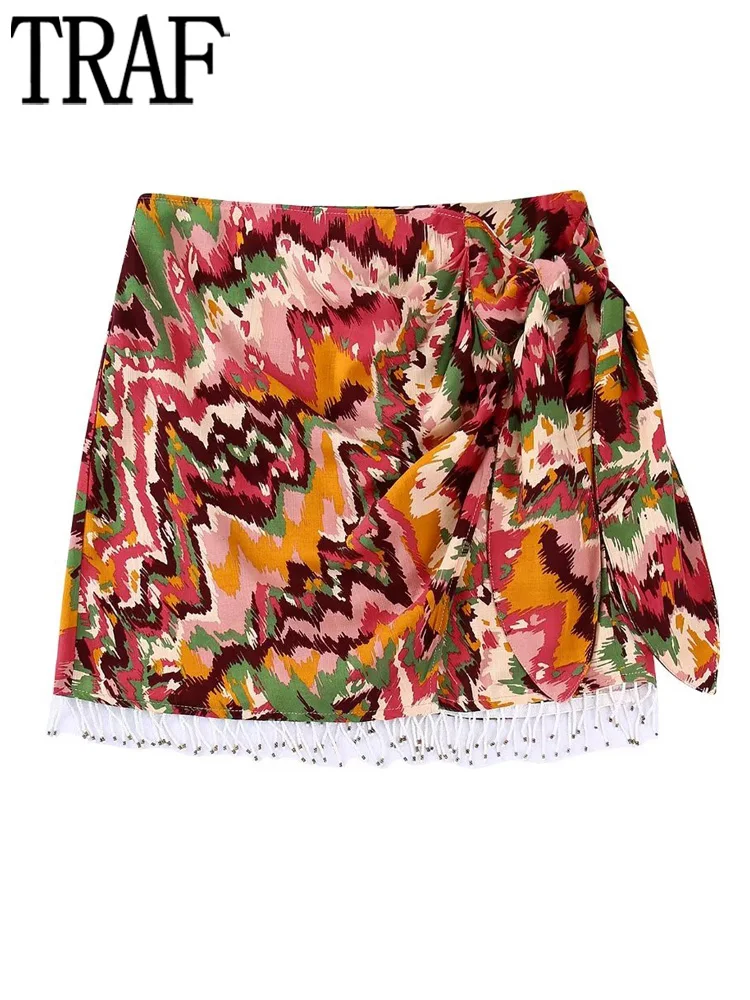 TRAF Print Beads Wrap Skirt Women Pleated Mini Skirts Woman Fashion 2022 Summer High Waist Skirts for Women Y2K Knot Woman Skirt
TRAF Print Beads Wrap Skirt Women Pleated Mini Skirts Woman Fashion 2022 Summer High Waist Skirts for Women Y2K Knot Woman Skirt