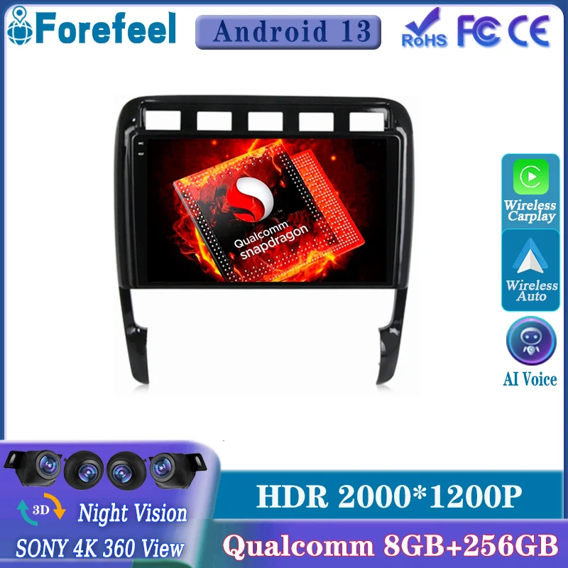 Android 13 Qualcomm для Porsche Cayenne I 1 9PA 2002 - 2010 мультимедийный автомобильный GPS-плеер навигация Сенсорный экран стерео радио lettor
Android 13 Qualcomm для Porsche Cayenne I 1 9PA 2002 - 2010 мультимедийный автомобильный GPS-плеер навигация Сенсорный экран стерео радио lettor