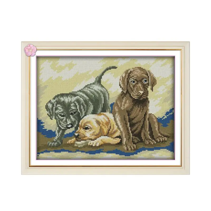 Three puppies cross stitch kit DMC color cotton thread 14ct 11ct count print canvas stitches embroidery DIY handmade needlework
Three puppies cross stitch kit DMC color cotton thread 14ct 11ct count print canvas stitches embroidery DIY handmade needlework
