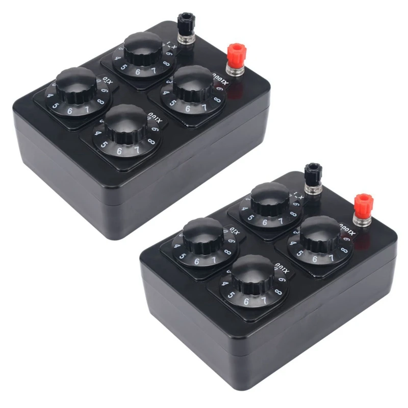TOP 2X 0-9999 Ohm Simple Resistance Box Precision Variable Decade Resistor Teaching Instrument
TOP 2X 0-9999 Ohm Simple Resistance Box Precision Variable Decade Resistor Teaching Instrument