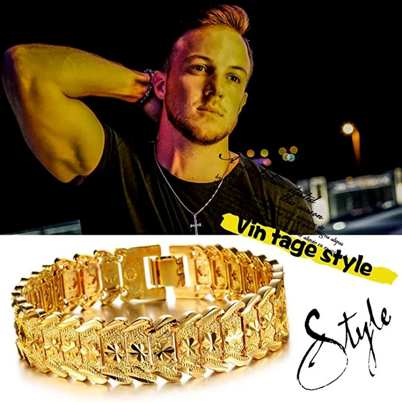 Retro Fashion Men's Bracelets Coin Gold-plated Jewelry Copper Plating Men's Personality Charm Bracelet for Women Jewelry Gifts 
Retro Fashion Men's Bracelets Coin Gold-plated Jewelry Copper Plating Men's Personality Charm Bracelet for Women Jewelry Gifts