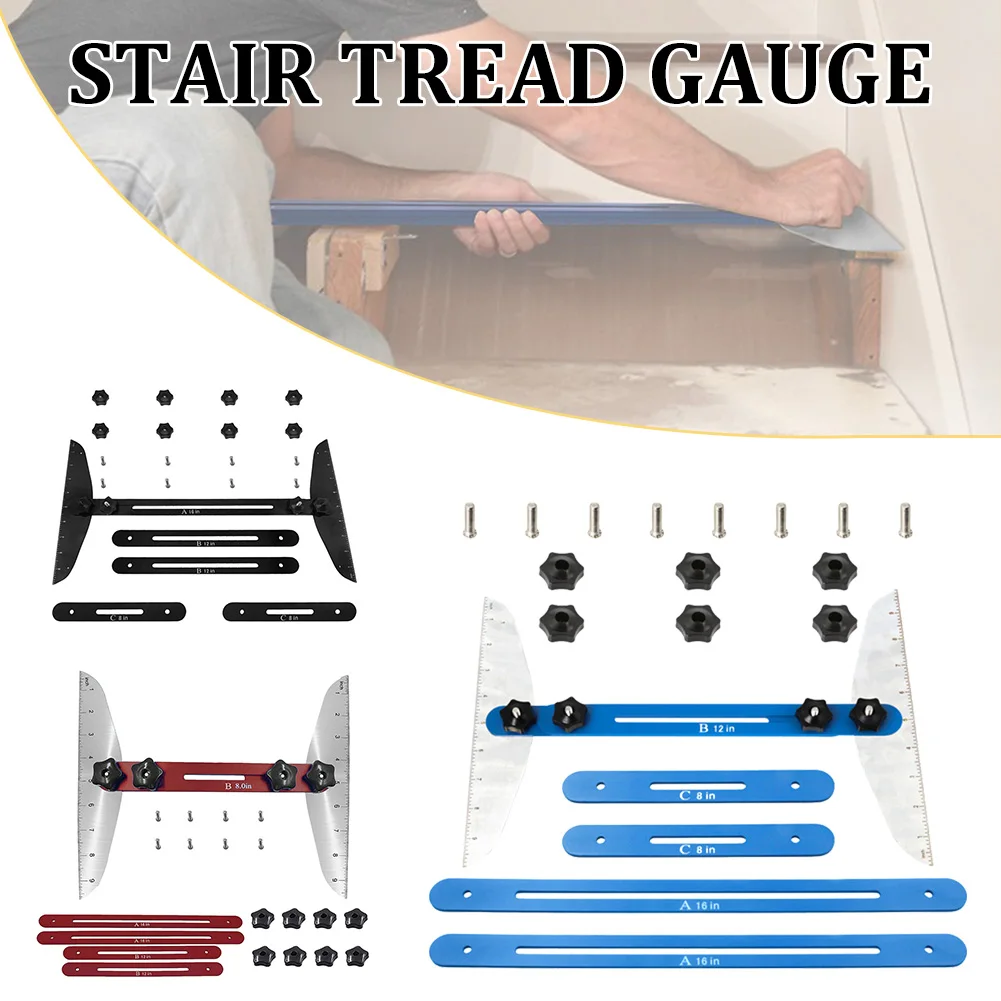 Adjustable Multi-function Stair Treads Gauge Template Tool Measuring Stair Tool Stair Ruler for Risers Shelves Cutting Drywall
Adjustable Multi-function Stair Treads Gauge Template Tool Measuring Stair Tool Stair Ruler for Risers Shelves Cutting Drywall