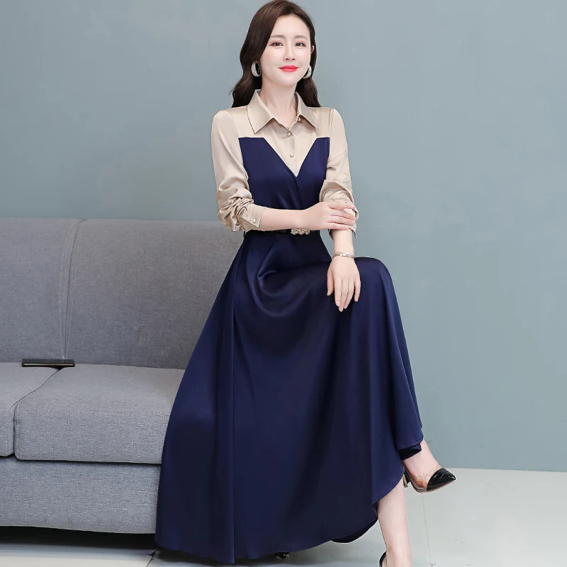 WEIHAOBANG 2022 Spring Autumn Women New Color Matching Medium Long Skirt Lapel Long Sleeve Leisure High Waist Slim Dress
WEIHAOBANG 2022 Spring Autumn Women New Color Matching Medium Long Skirt Lapel Long Sleeve Leisure High Waist Slim Dress
