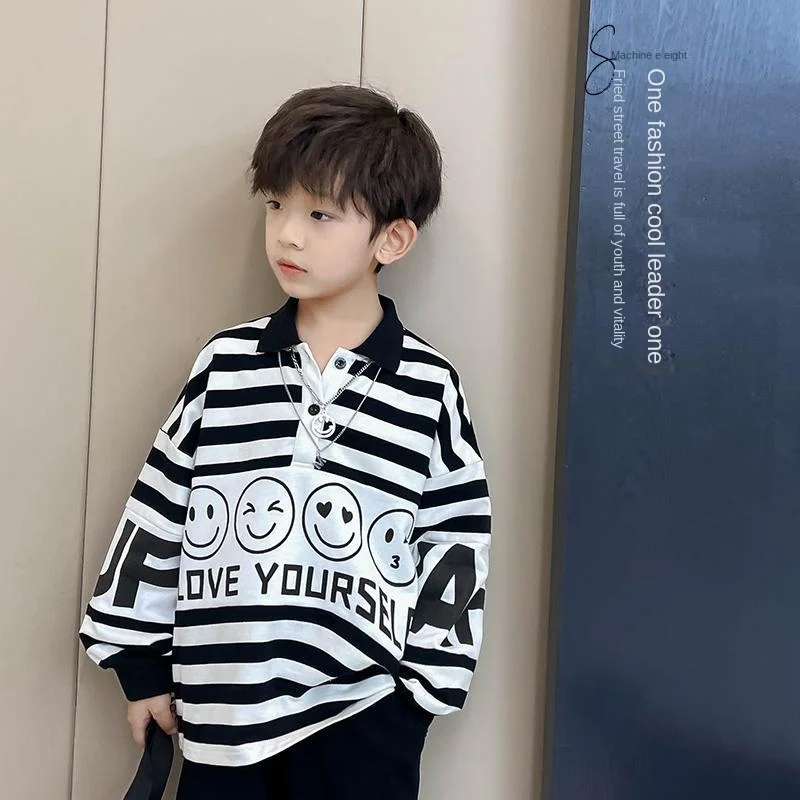 Boys' Autumn Long Sleeve T-shirt 2022 New Big Children's Cotton Top Fashionable Spring and Sweater Boys 
Boys' Autumn Long Sleeve T-shirt 2022 New Big Children's Cotton Top Fashionable Spring and Sweater Boys