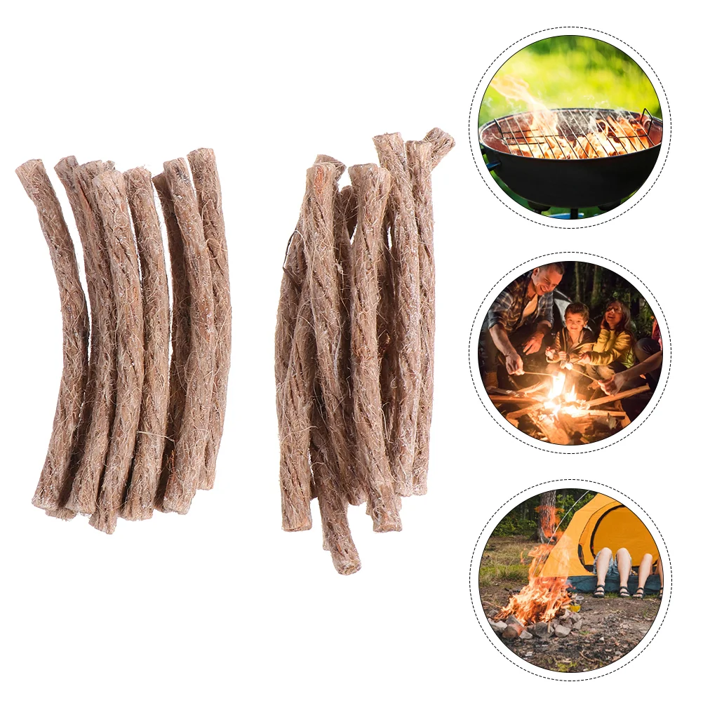 

20 Pcs Kindling Survival Wick Lighter Rope Cord Grill Tools Fire Camping Starters