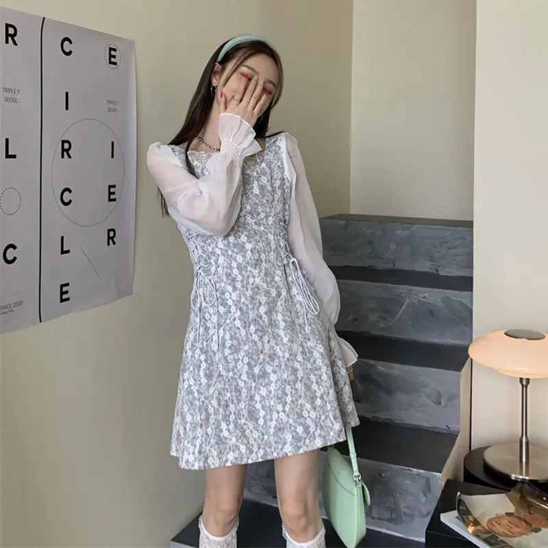 Estceque Floral Sweet Dresses Women Knee-length with Lace Super Fairy Patchwork Sweet A-line Dress Woman 2022 New Summer
Estceque Floral Sweet Dresses Women Knee-length with Lace Super Fairy Patchwork Sweet A-line Dress Woman 2022 New Summer
