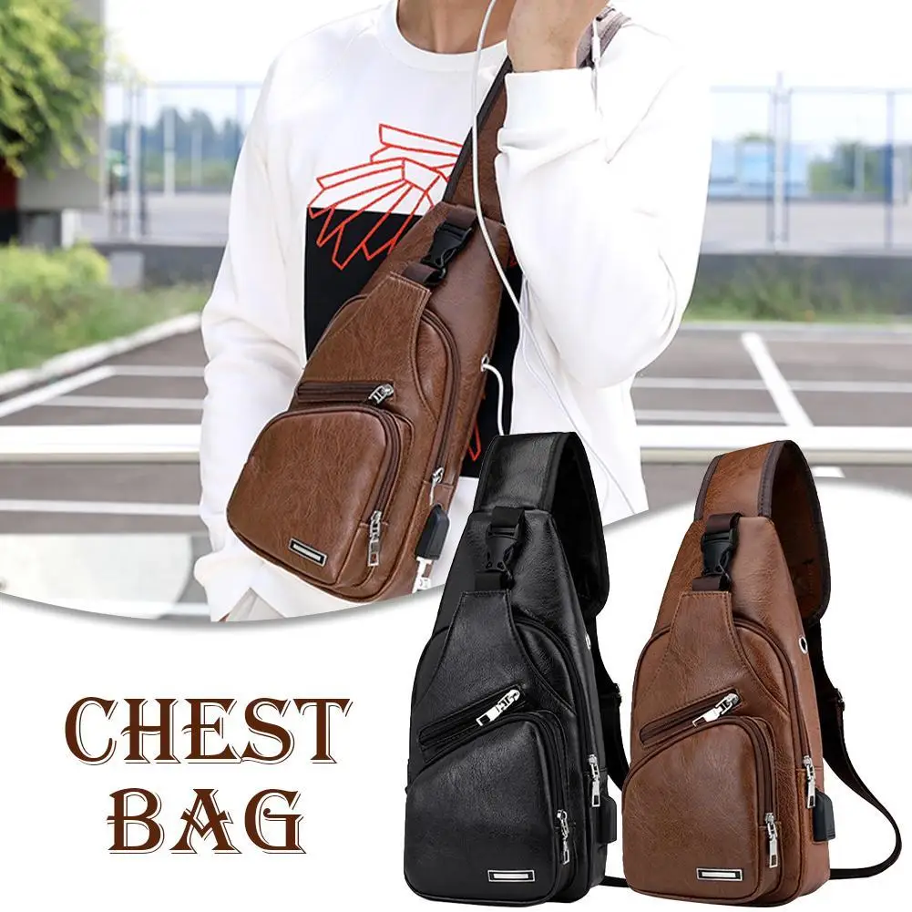 Outdoor Cycling Men's USB Chest Bag Designer Men Messenger Crossbody Package PU Leather Shoulder Bags Package Travel Chest Bag
Outdoor Cycling Men's USB Chest Bag Designer Men Messenger Crossbody Package PU Leather Shoulder Bags Package Travel Chest Bag