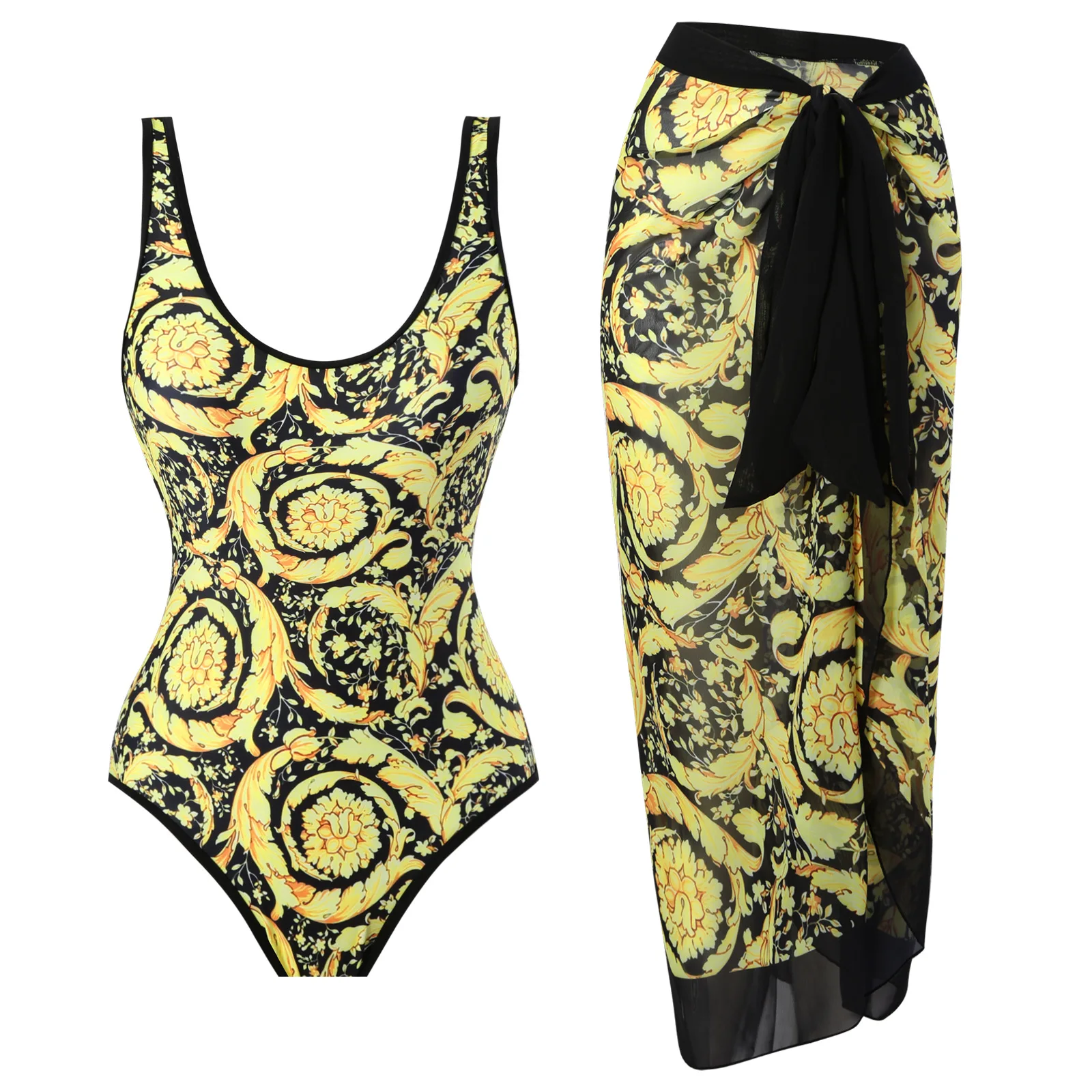202 New Female Retro One Piece Swimsuit Yellow Women's Swimwear Cover Up Slim Chiffon Holiday Beachwear Bathing Suit
202 New Female Retro One Piece Swimsuit Yellow Women's Swimwear Cover Up Slim Chiffon Holiday Beachwear Bathing Suit