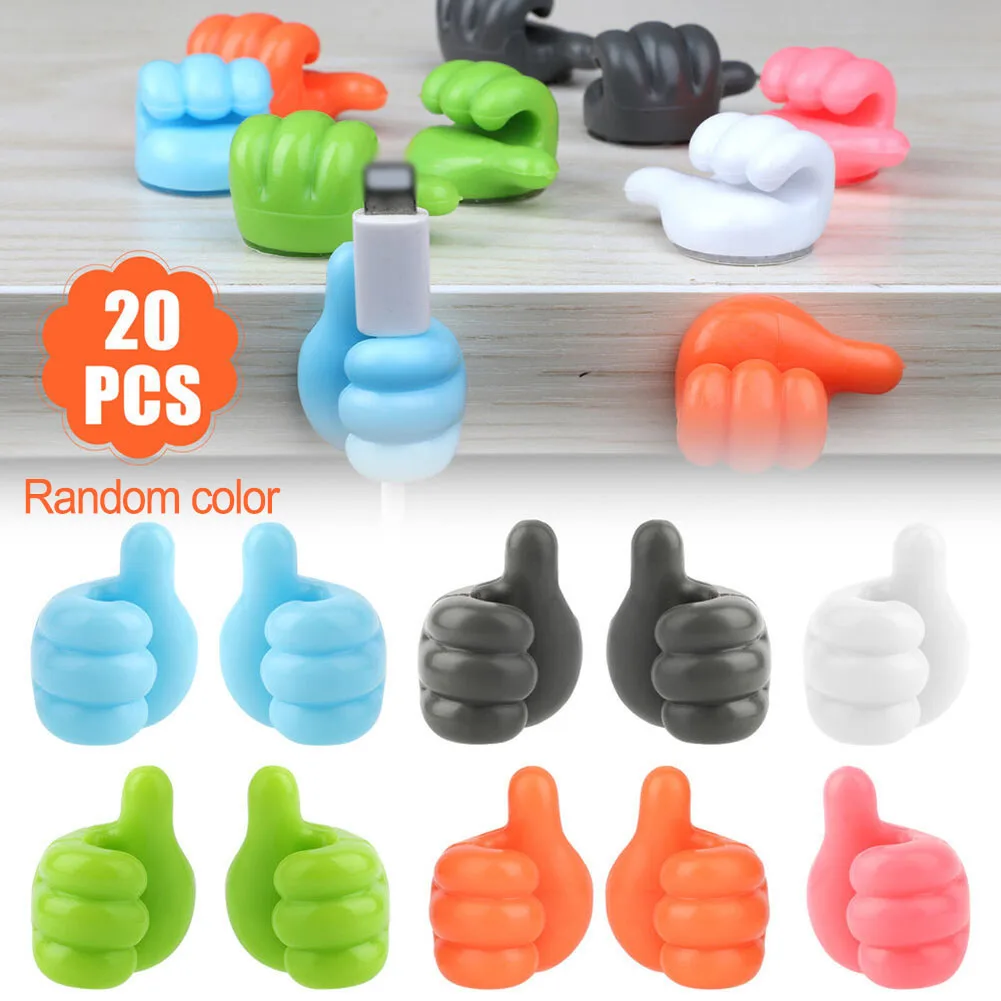 20pcs Thumbs Shape Wall Hooks Self-Adhesive Data Cable Holder Office Wire Charging Line Management Clip
20pcs Thumbs Shape Wall Hooks Self-Adhesive Data Cable Holder Office Wire Charging Line Management Clip