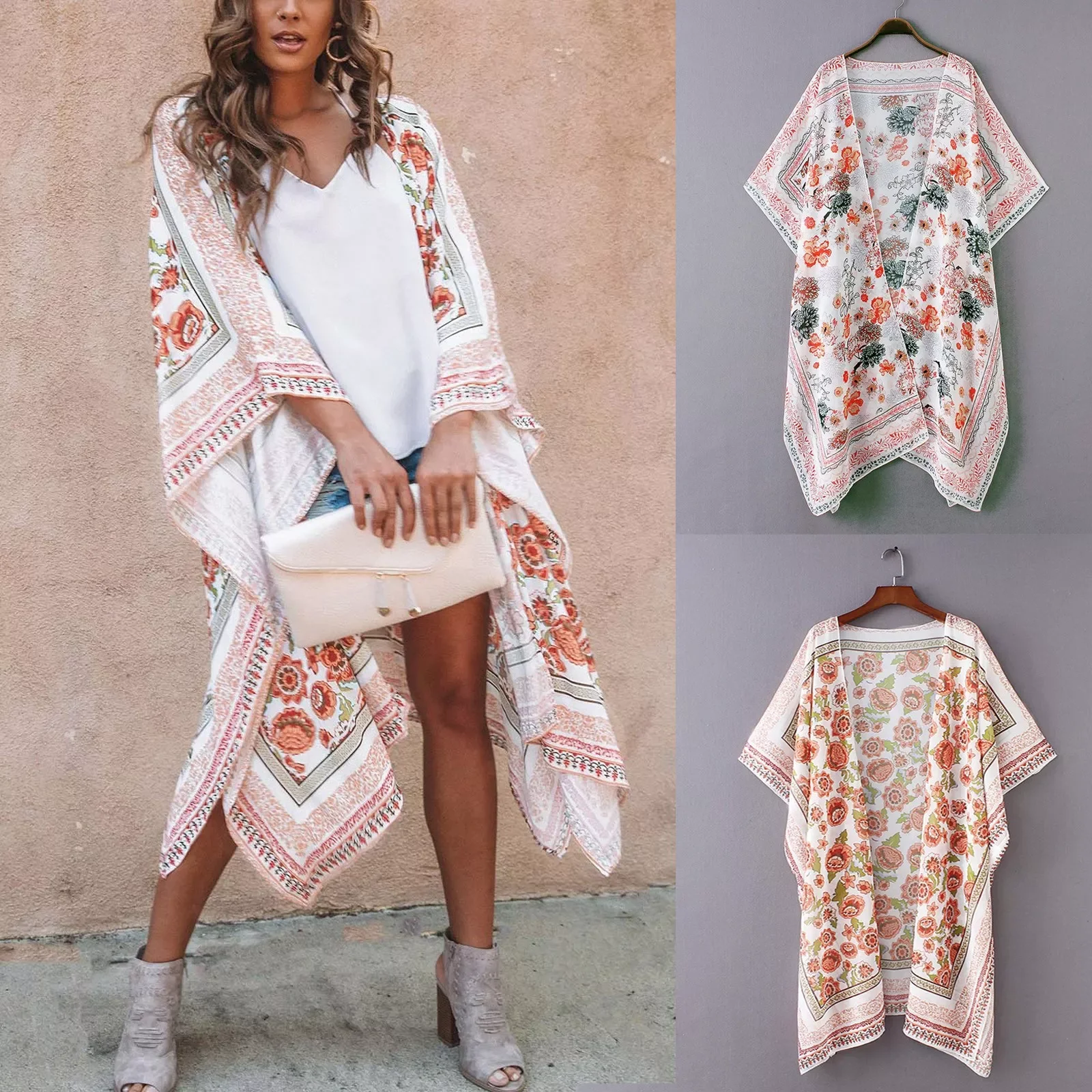 Flower Print Kimono Cardigan Plus Size Sunscreen Cardigan Blouse Chiffon Summer Women Beach Wear Swim Suit Cover Up Tops
Flower Print Kimono Cardigan Plus Size Sunscreen Cardigan Blouse Chiffon Summer Women Beach Wear Swim Suit Cover Up Tops