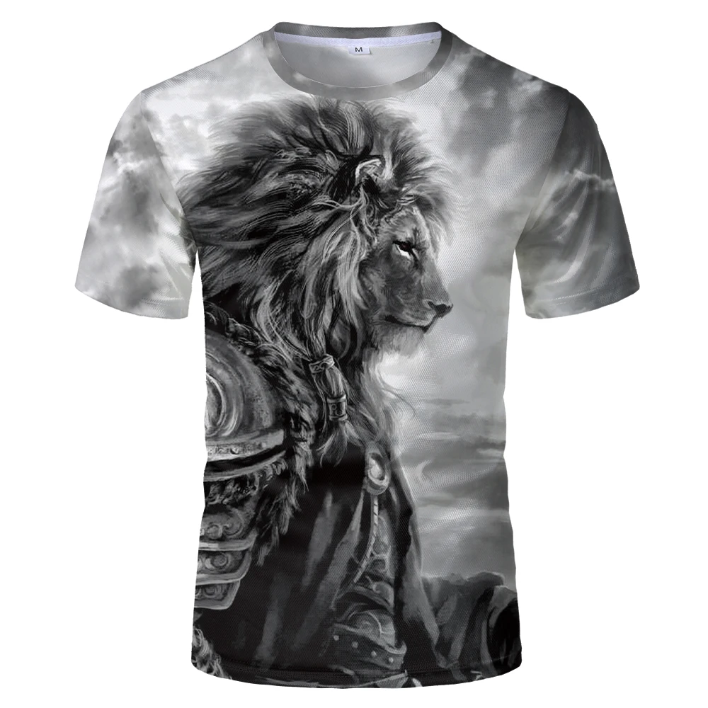 Summer Animal Tshirt Men Women Armor Lion T-shirt 3D Black Top Streatwear Tee Short Sleeve Clothing Punk Clothes Streetwear 
Summer Animal Tshirt Men Women Armor Lion T-shirt 3D Black Top Streatwear Tee Short Sleeve Clothing Punk Clothes Streetwear