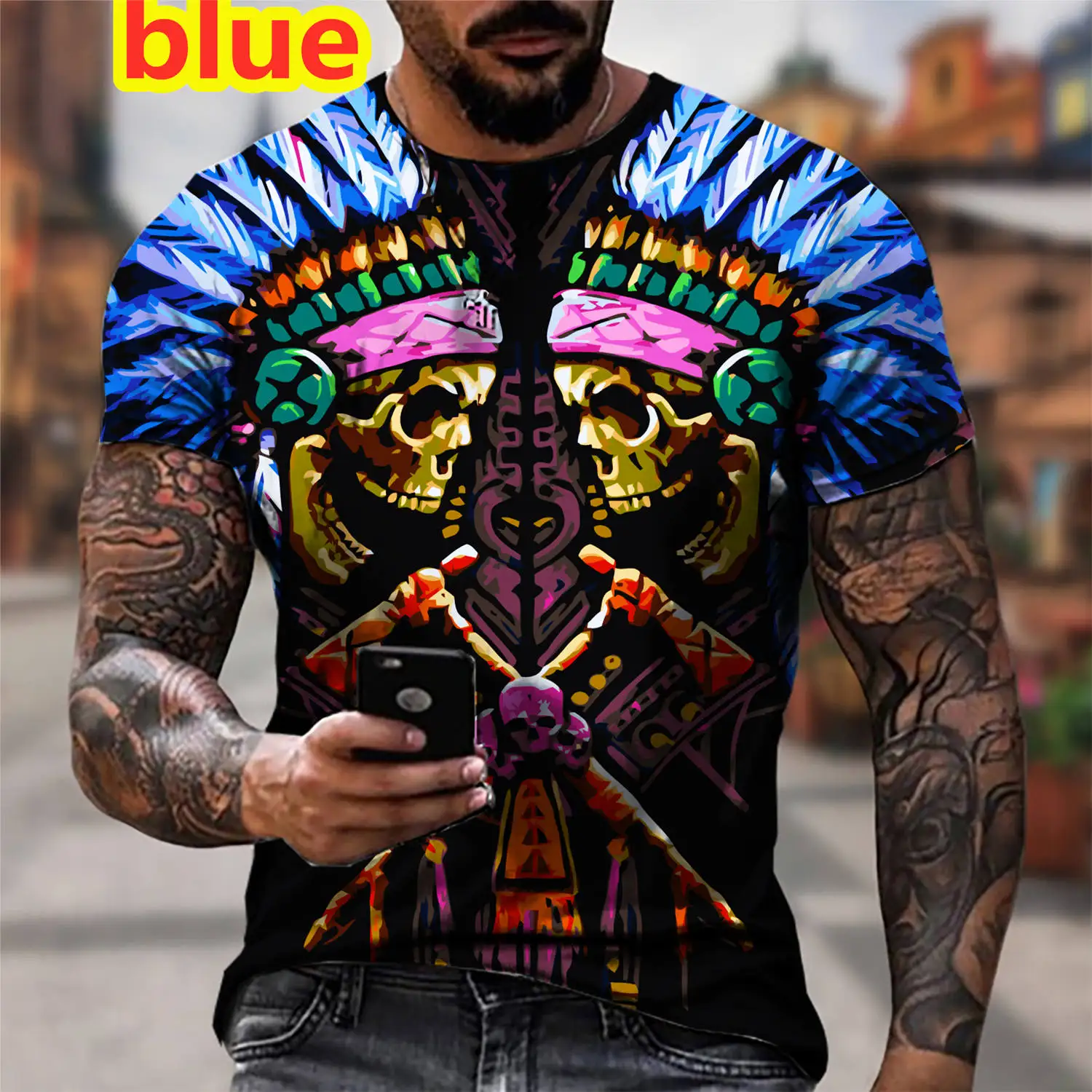 Summer Horror Skull 3D Print Men's T-shirts Skeleton Short Sleeve Street Rock Hip-Hop Men Clothing
Summer Horror Skull 3D Print Men's T-shirts Skeleton Short Sleeve Street Rock Hip-Hop Men Clothing