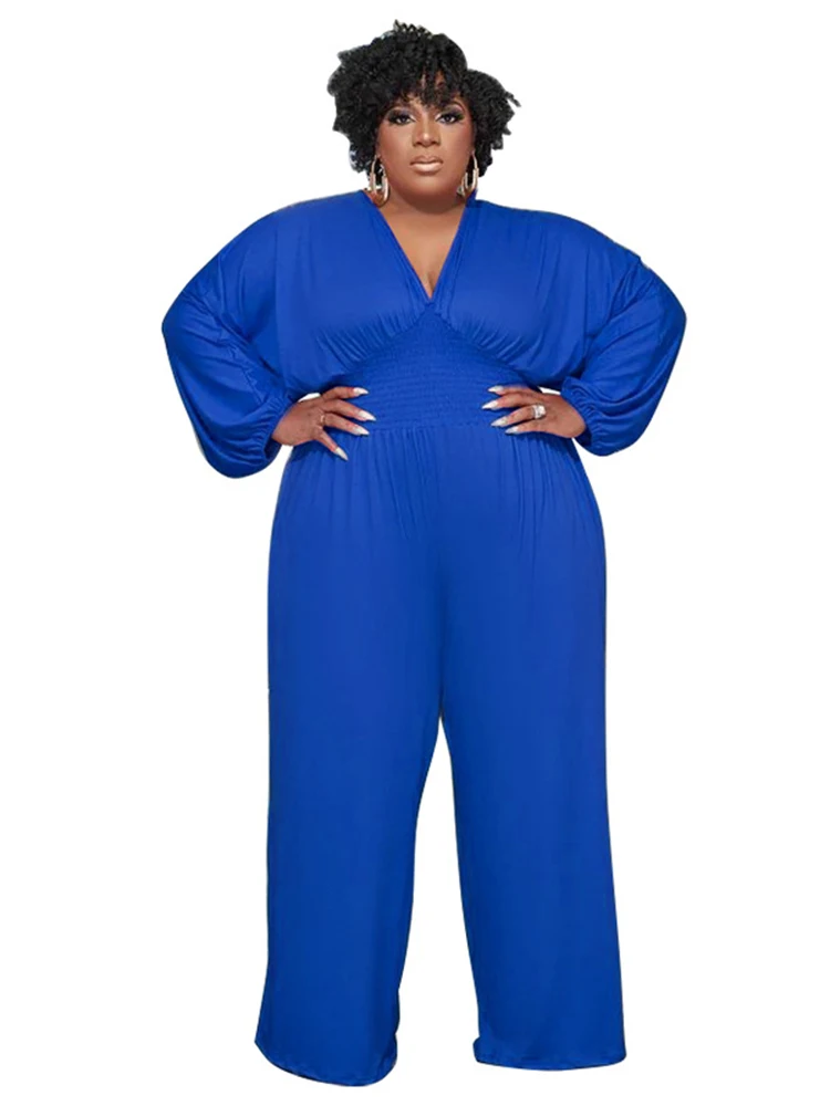 Женский однотонный комбинезон с широкими штанинами, с высокой талией и рукавом «летучая мышь» 
Женский однотонный комбинезон с широкими штанинами, с высокой талией и рукавом «летучая мышь»