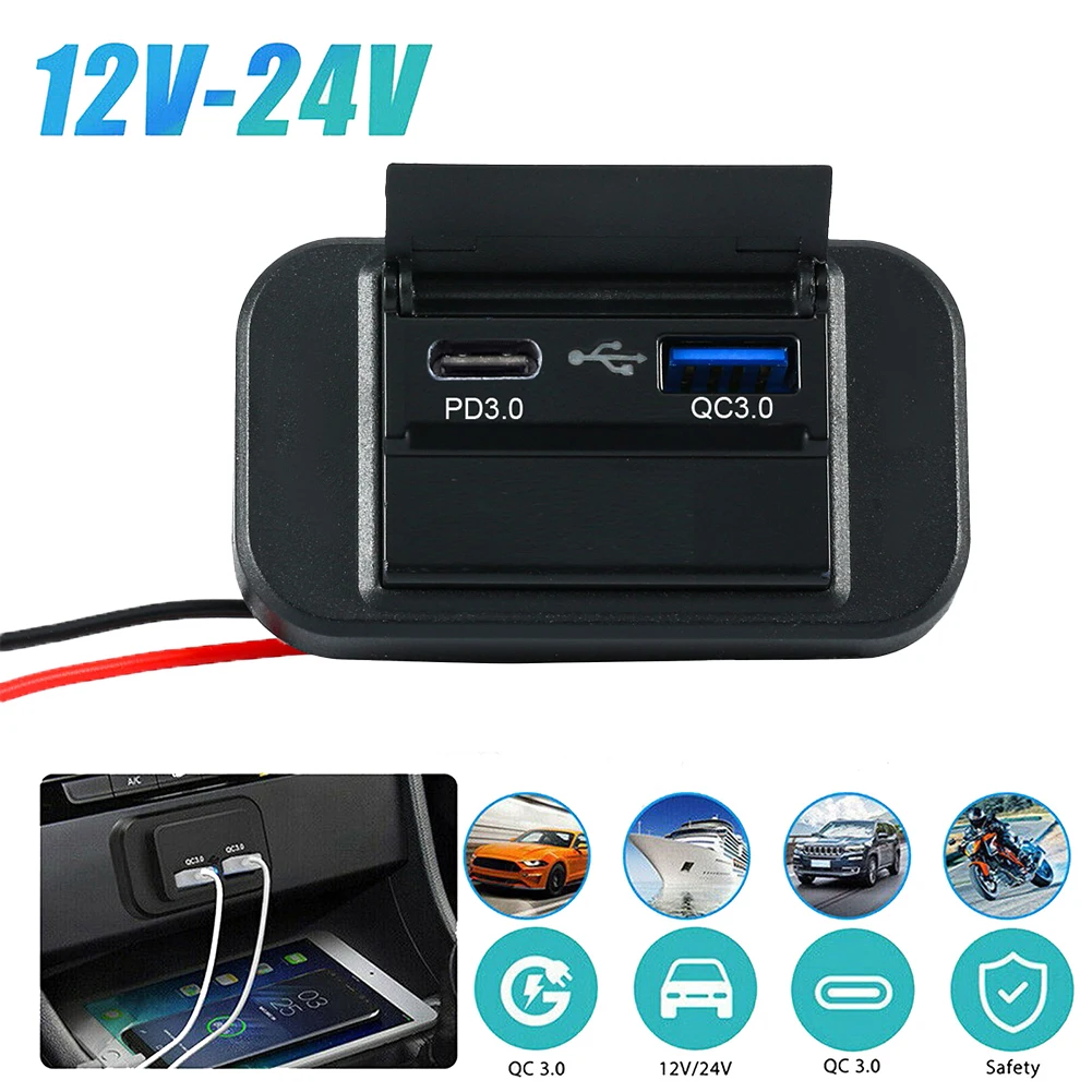 12V Dual USB Port QC3.0+PD3.0 Car Fast Charger Sockets Power Outlet Panel High-efficent Car Interior USB Fast Charger
12V Dual USB Port QC3.0+PD3.0 Car Fast Charger Sockets Power Outlet Panel High-efficent Car Interior USB Fast Charger