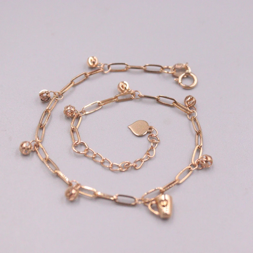 Pure 18K Rose Gold Bracelet For Women 2mm Rolo Link Bead Charms 16cm Add 3cm Extender Length Stamp Au750
Pure 18K Rose Gold Bracelet For Women 2mm Rolo Link Bead Charms 16cm Add 3cm Extender Length Stamp Au750