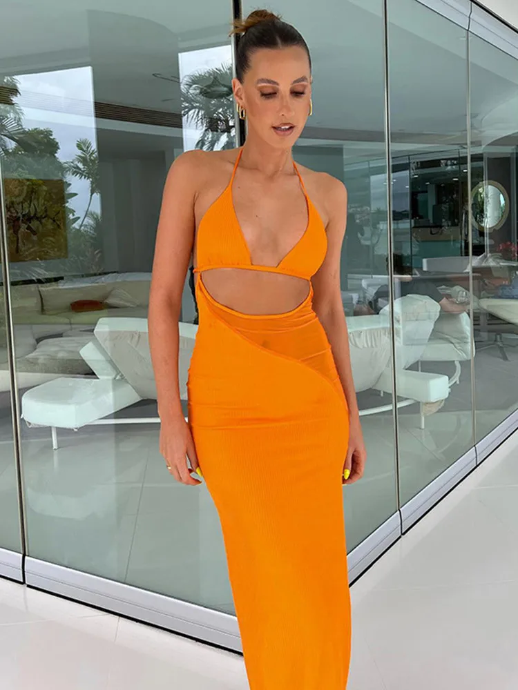 Hot Sexy Mesh Hollow Out Maxi Beach Dress Bodycon Halter Neck Sleeveless Women Dresses Party Club Backless Summer 2022
Hot Sexy Mesh Hollow Out Maxi Beach Dress Bodycon Halter Neck Sleeveless Women Dresses Party Club Backless Summer 2022