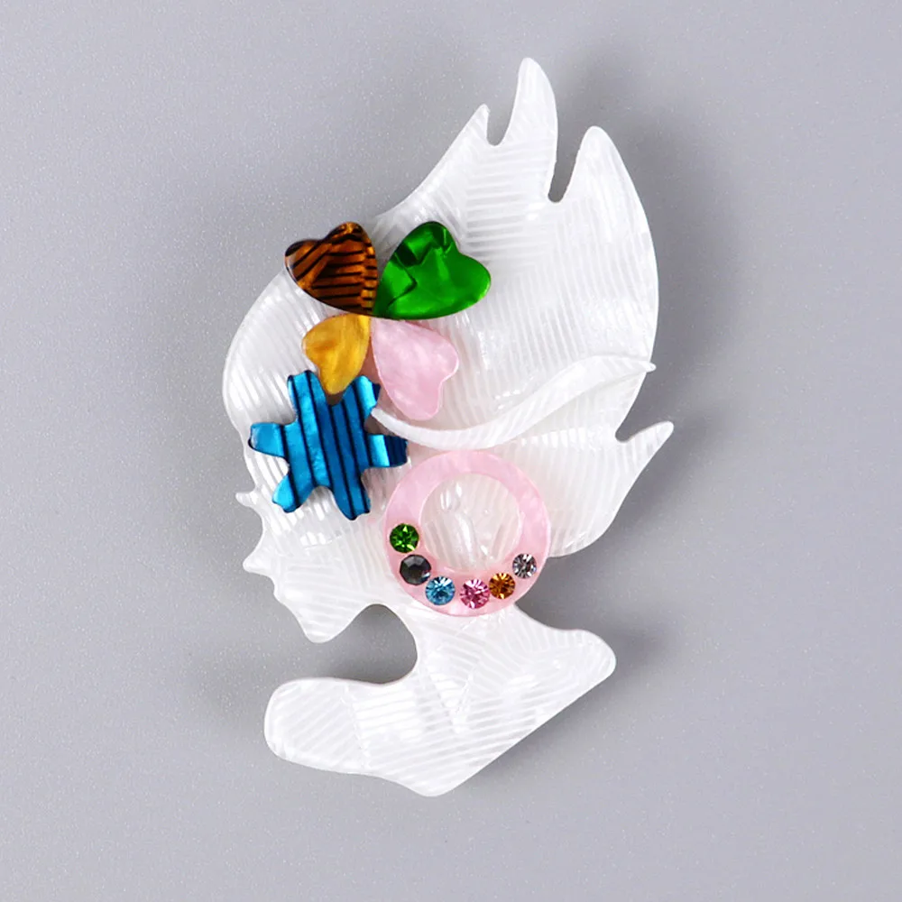New White Acrylic Flower Girl Brooches Pins for Women's Clothing Cute Lady with Crystal Figure Badges Brooch Jewelry Accessories
New White Acrylic Flower Girl Brooches Pins for Women's Clothing Cute Lady with Crystal Figure Badges Brooch Jewelry Accessories