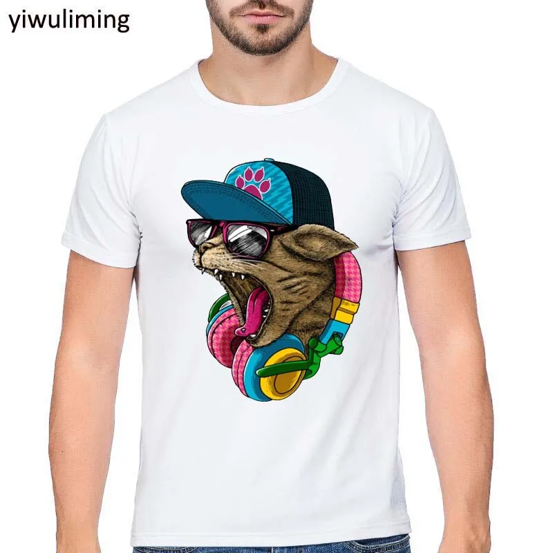 Funny Animal Printed T Shirt For Men Hip Hop Style dj cat Short Sleeve Street Harajuku O-neck Pullover Summer Casual Tops
Funny Animal Printed T Shirt For Men Hip Hop Style dj cat Short Sleeve Street Harajuku O-neck Pullover Summer Casual Tops