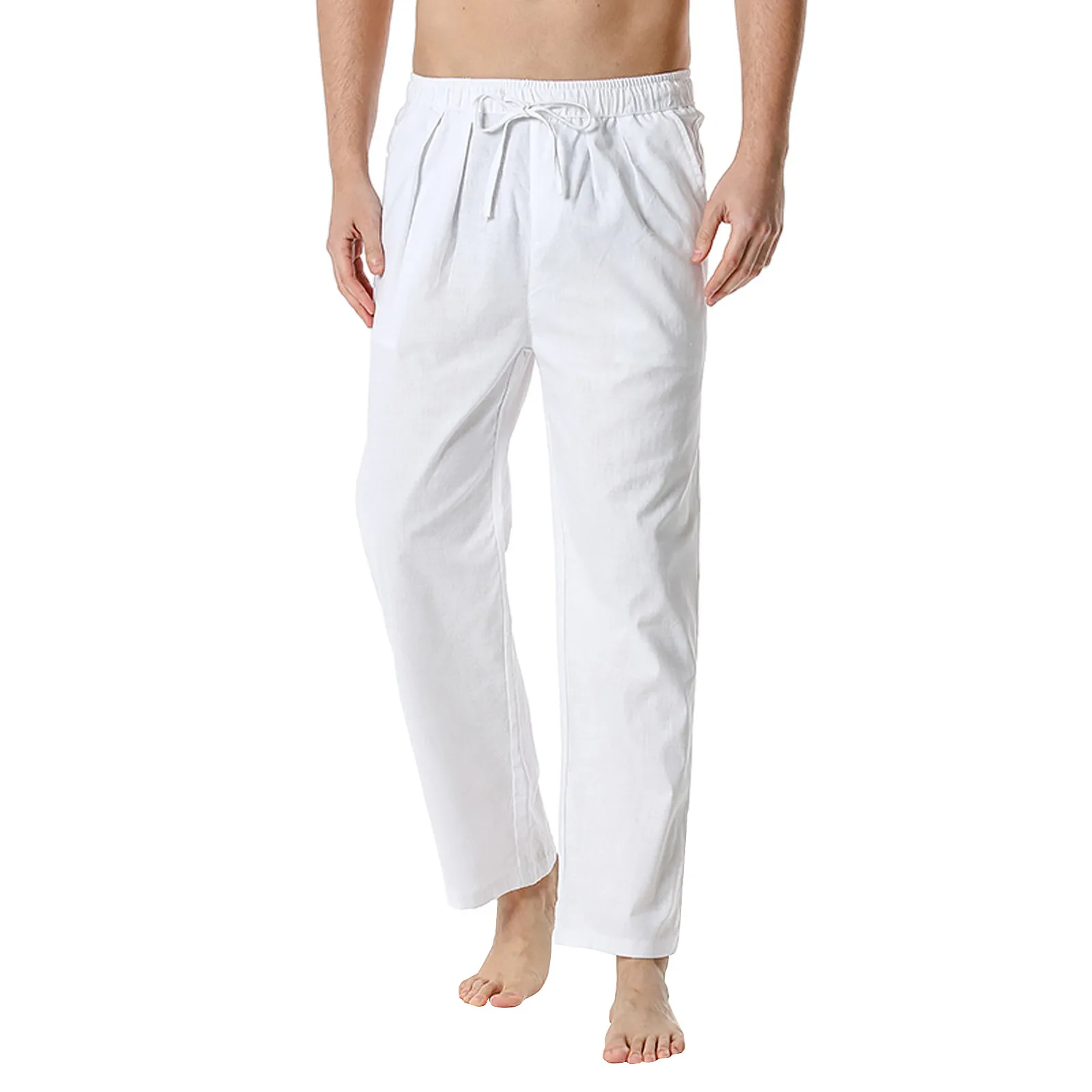Men Casual Pants Solid Full Length Soft Linen Pants Mid Waist Pocket Drawstring Trousers Streetwear Y2k Loose Trousers Outfits
Men Casual Pants Solid Full Length Soft Linen Pants Mid Waist Pocket Drawstring Trousers Streetwear Y2k Loose Trousers Outfits