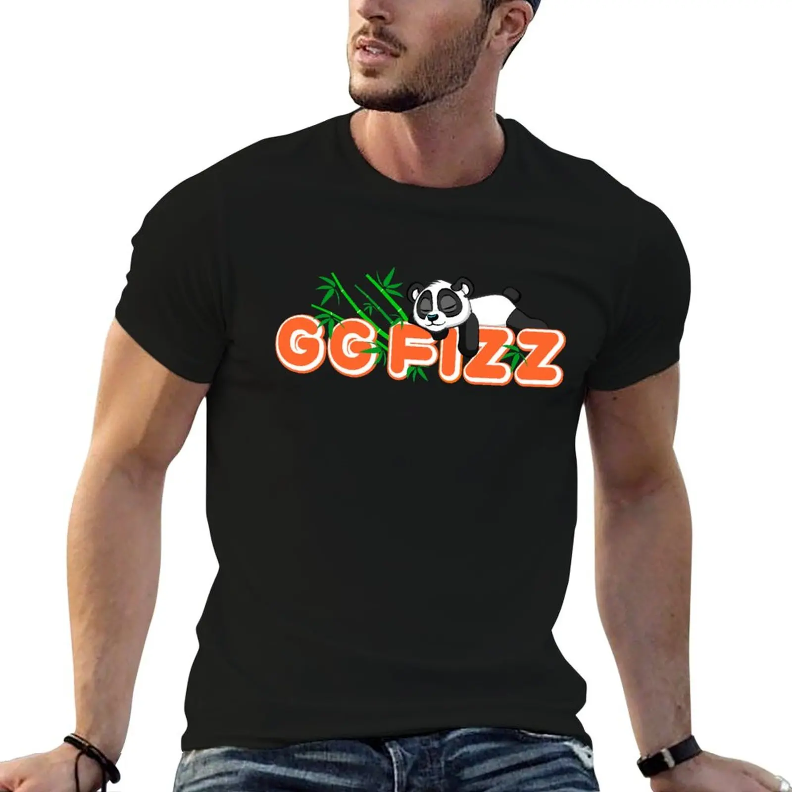 Футболка Panda Sleeping on GG Fizz с именем милая одежда комплект мужских футболок