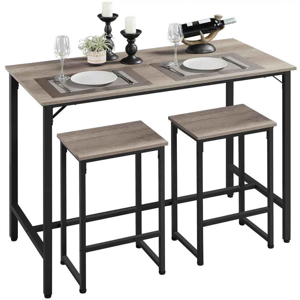 Easyfashion Dining/Bar/Kitchen Table Set with 2 Backless Stools, 35.4 in Height, Gray booth seating for restaurant
Easyfashion Dining/Bar/Kitchen Table Set with 2 Backless Stools, 35.4 in Height, Gray booth seating for restaurant