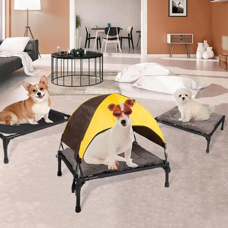 Elevated Dog Bed Pet Cot Lounger With Removable Canopy Portable Durable Oxford Fabric Foldable Pet Bed For Camping Or Beach
Elevated Dog Bed Pet Cot Lounger With Removable Canopy Portable Durable Oxford Fabric Foldable Pet Bed For Camping Or Beach