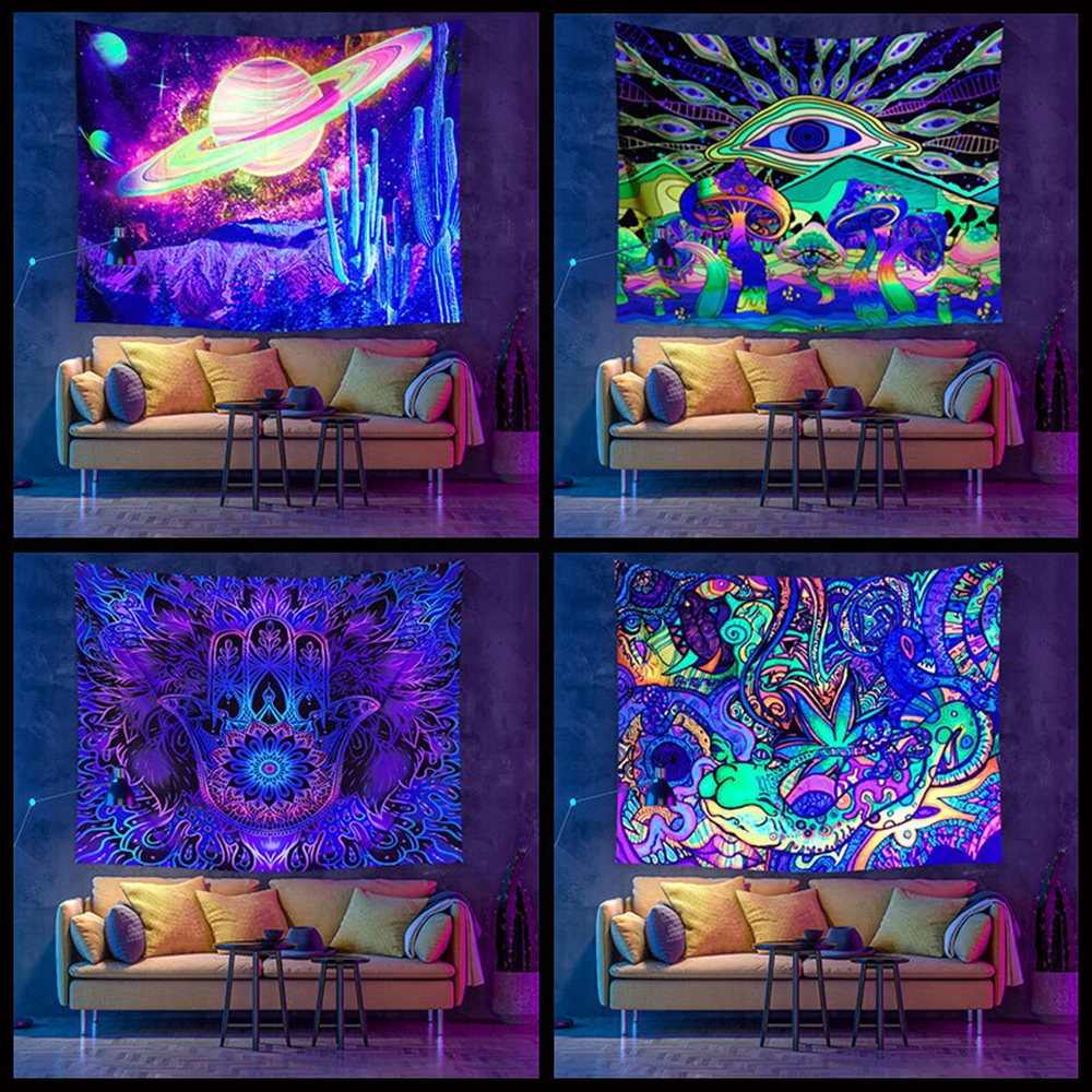 New Glowing Tapestry Art Printing Tapestry Psychedelic Wall Hanging Background Decoration Household Hippie Wall Decor Tapestry
New Glowing Tapestry Art Printing Tapestry Psychedelic Wall Hanging Background Decoration Household Hippie Wall Decor Tapestry