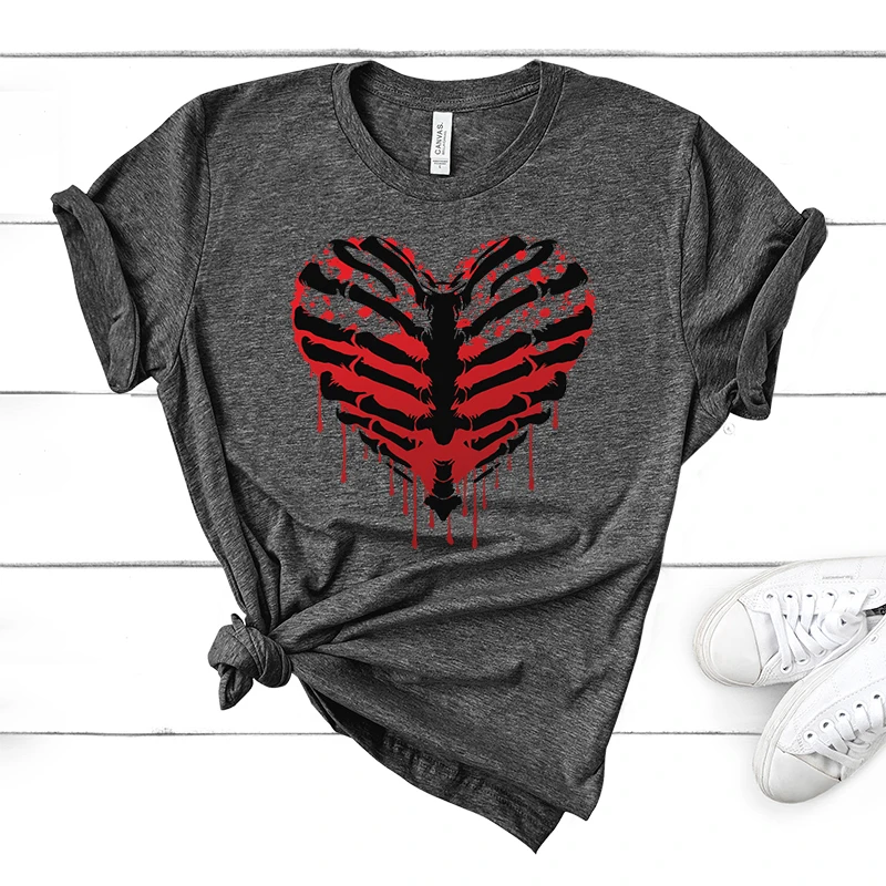 Blood and Heart Print Women Fashion T-shirts Clothes Lady Short Sleeve Tops T Female Chic Skeletons Graphic Sweatshirt Camisetas
Blood and Heart Print Women Fashion T-shirts Clothes Lady Short Sleeve Tops T Female Chic Skeletons Graphic Sweatshirt Camisetas