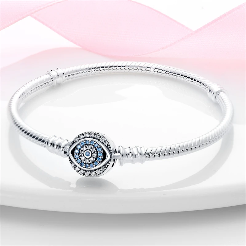 New ladies bracelet 925 Sterling Silver Devil's Eye Chain Bracelets Fit Original Pandora Brand Charm Bead DIY Jewelry Women Gift
New ladies bracelet 925 Sterling Silver Devil's Eye Chain Bracelets Fit Original Pandora Brand Charm Bead DIY Jewelry Women Gift
