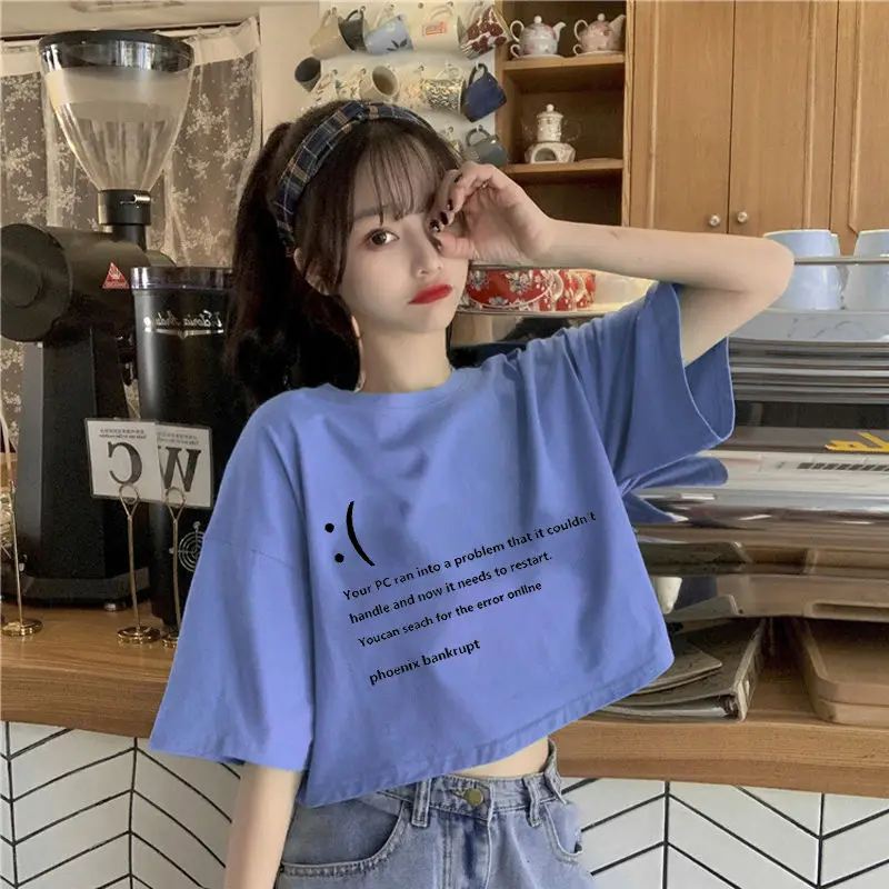 Укороченная футболка, сексуальная летняя одежда для женщин, топы, дизайнерский ретро сексуальный топ для друзей, футболки оверсайз с коротк... 
Укороченная футболка, сексуальная летняя одежда для женщин, топы, дизайнерский ретро сексуальный топ для друзей, футболки оверсайз с коротк...