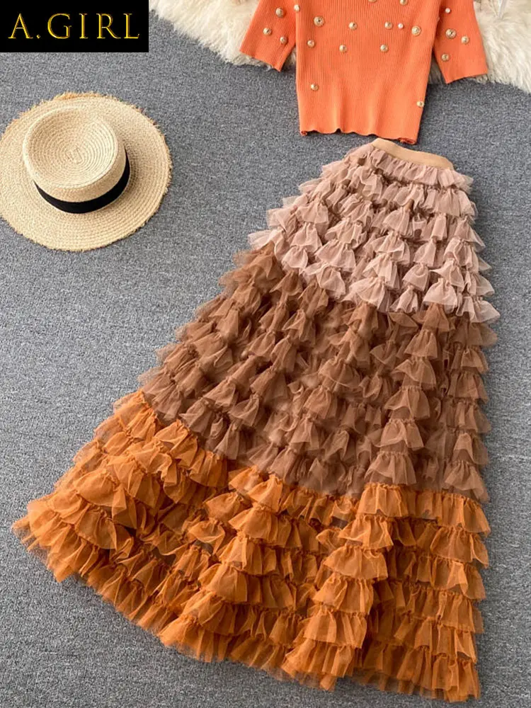 A GIRLS Banulin Sweet Cake Layered Tulle Long Maxi Skirt Women Fashion 2022 High Waist Ruffled Tiered Pleated Mesh Skirts Falda
A GIRLS Banulin Sweet Cake Layered Tulle Long Maxi Skirt Women Fashion 2022 High Waist Ruffled Tiered Pleated Mesh Skirts Falda