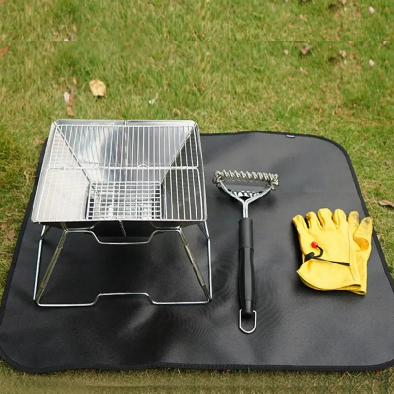 Silicone Coated Fireproof Grill Mat with Storage Bag High Temperature Resistance Camping Traveling Hiking Burnproof Cloth
Silicone Coated Fireproof Grill Mat with Storage Bag High Temperature Resistance Camping Traveling Hiking Burnproof Cloth