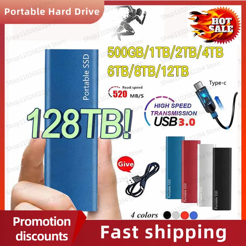 High-Speed 128TB 64TB 8TB SSD 2TB Portable External Solid State Hard Drive USB 3.1 Interface Mobile Hard Drive for Laptops
High-Speed 128TB 64TB 8TB SSD 2TB Portable External Solid State Hard Drive USB 3.1 Interface Mobile Hard Drive for Laptops