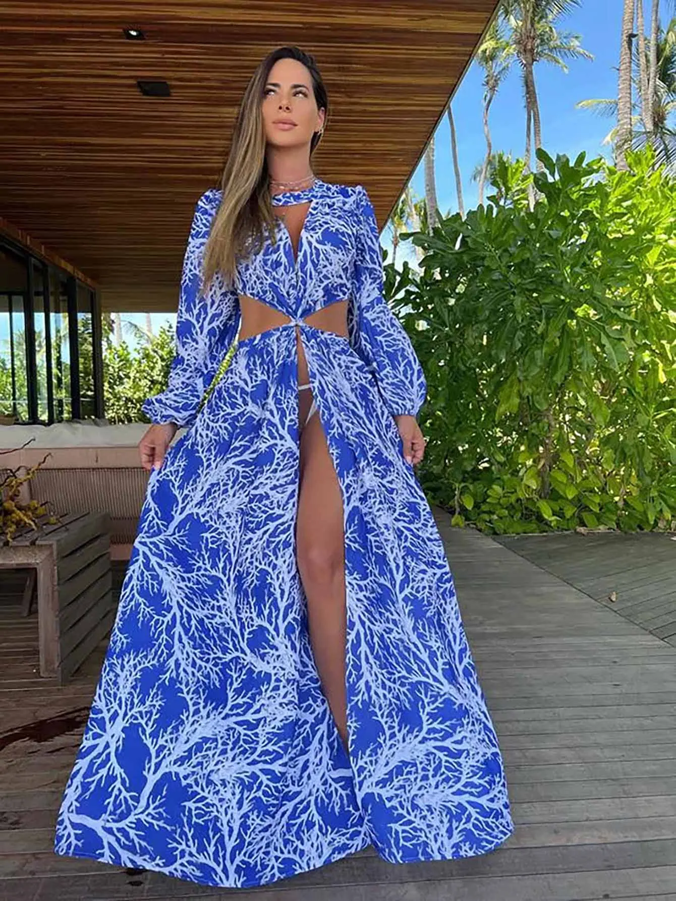 Новинка, соблазнительное пляжное платье с вырезами и длинными рукавами, элегантные платья для женщин 2023, женское платье с высокой вилкой и принтом, одежда
Новинка, соблазнительное пляжное платье с вырезами и длинными рукавами, элегантные платья для женщин 2023, женское платье с высокой вилкой и принтом, одежда