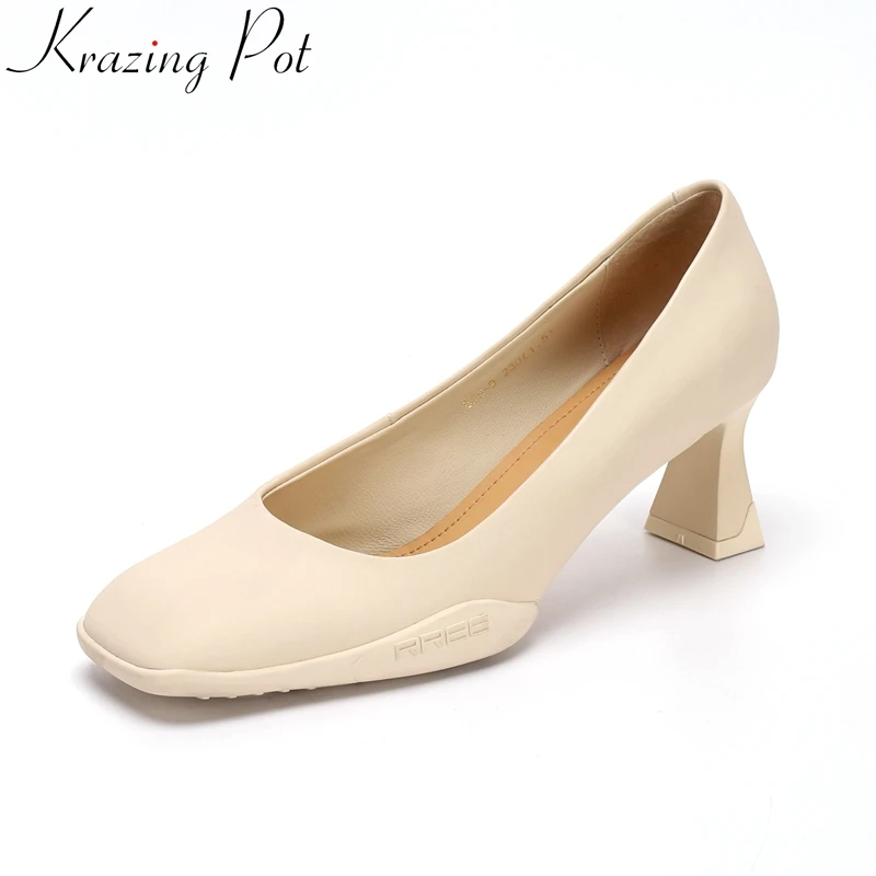 Krazing Pot big size cow leather square toe shallow high heels spring shoes office lady wedding luxury elegant women pumps L44
Krazing Pot big size cow leather square toe shallow high heels spring shoes office lady wedding luxury elegant women pumps L44