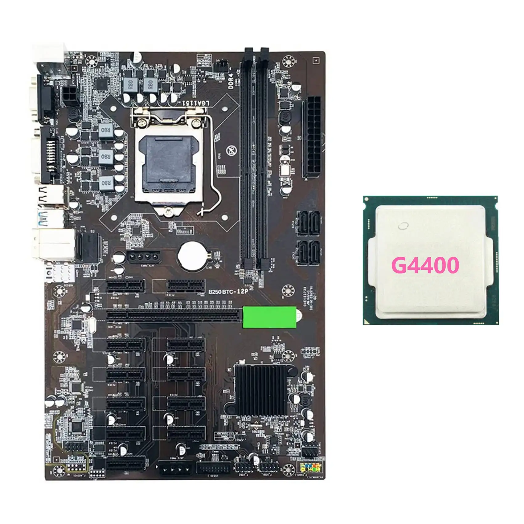 B250 BTC Mining Motherboard with G4400 CPU LGA 1151 DDR4 12XGraphics Card Slot USB3.0 SATA3.0 for BTC Miner Mining
B250 BTC Mining Motherboard with G4400 CPU LGA 1151 DDR4 12XGraphics Card Slot USB3.0 SATA3.0 for BTC Miner Mining