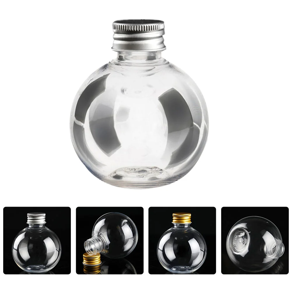 

Round Bulb Bottles Empty Plastic Refillable Bottles Clear Fillable DIY Drift Wishing Bottles Random Color For Cap