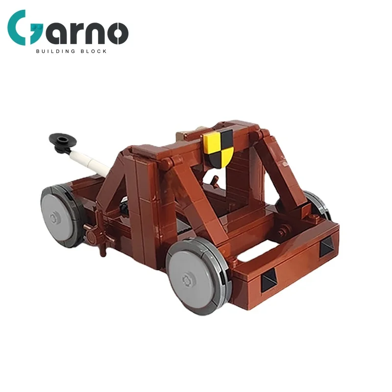 

Garno City Medieval Catapult Car Vehicle Siege Weapon Building Block Medieval Architecture Brick Stone Cart Model Kids Toy Gift