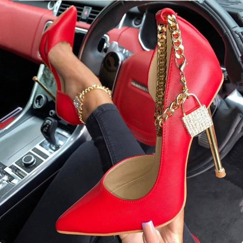 Large Size 41 42 Woman Pumps New Pointed-toe Sexy Womans Club High Heels Female Metal-chain Heels for Women 11.5cm Heeled Shoes
Large Size 41 42 Woman Pumps New Pointed-toe Sexy Womans Club High Heels Female Metal-chain Heels for Women 11.5cm Heeled Shoes