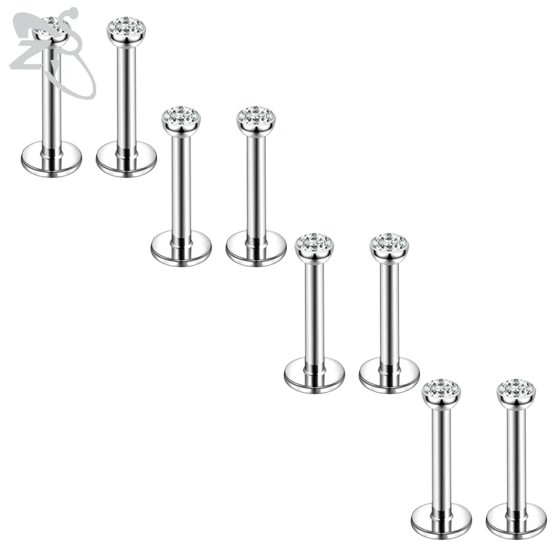 ZS 3-9pcs/lot 16G Round Lip Piercing 316L Stainless Steel Lip Labret Piercing Crystal Ear Helix Tragus Conch Pierings 6/8/10MM
ZS 3-9pcs/lot 16G Round Lip Piercing 316L Stainless Steel Lip Labret Piercing Crystal Ear Helix Tragus Conch Pierings 6/8/10MM