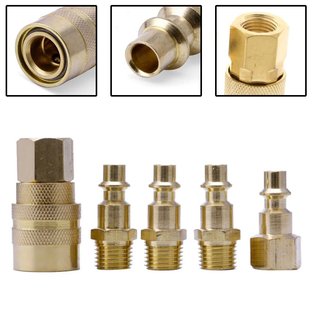5pcs 1/4inch NPT Brass Air Compressor Hose Quick Coupler Air Couplers Adapter Quick Disconnect Pneumatic Fittings
5pcs 1/4inch NPT Brass Air Compressor Hose Quick Coupler Air Couplers Adapter Quick Disconnect Pneumatic Fittings