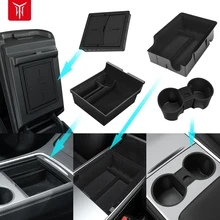 YZ For Tesla Model 3 Medel Y Storage Box Center Armrest Hidden Box Cup Holder Organizer 2023 2022 Car Accessories