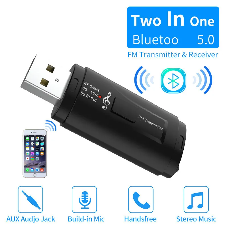 2 In 1 FM Transmitter Car Bluetooth-compatible 5.0 Receiver USB Modulator Portable 3.5mm AUX Audio Music Player Call Adapter
2 In 1 FM Transmitter Car Bluetooth-compatible 5.0 Receiver USB Modulator Portable 3.5mm AUX Audio Music Player Call Adapter
